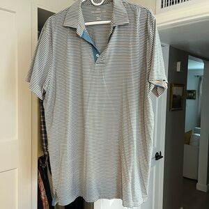 Southern Tide Men's Polo - Navy and White Stripes
